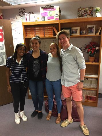 (left to right) Senior Class Council: VP Yessica Santos, Secretary Jennifer Vergara, President Emma Burris, Treasurer Caleb Parker