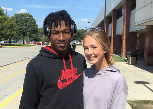 Homecoming queen, Emily Spears, and homecoming king, Jordan Bingham, pose for a picture.