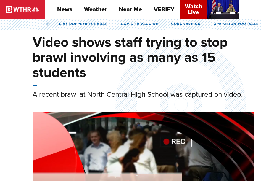 One of the large fights gets shared on the news. Fights have become more common on campus and administration is doing all they can to shut them down. 
