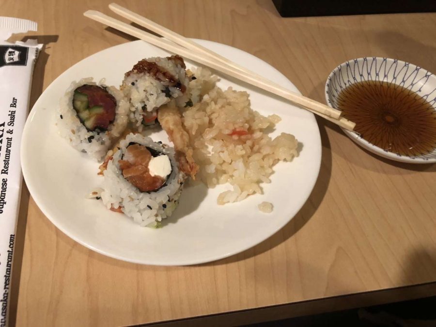 Eaton reviews sushi from Asaka Japanese Restaurant . Eaton ordered multiple types of sushi and rated the sushi. The reviewer enjoyed dining there and would go back again. 