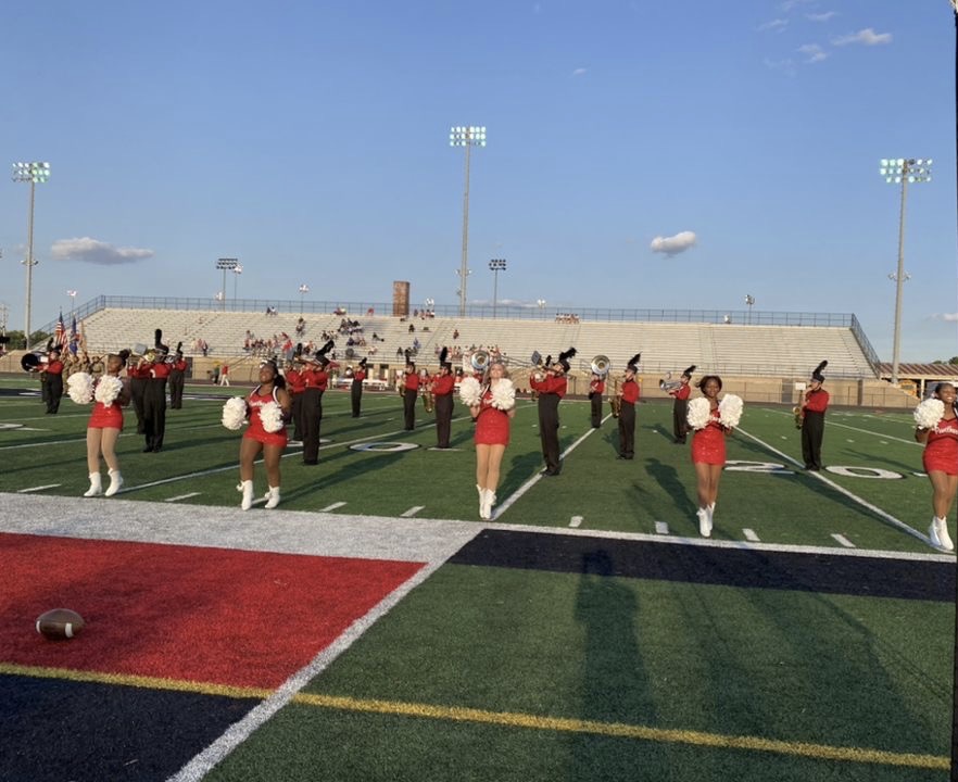 Pantherettes perform during half time at a home football game.The Pantherettes begin practicing at the beginning of the year and perform at all home football and basketball games throughout the year. 