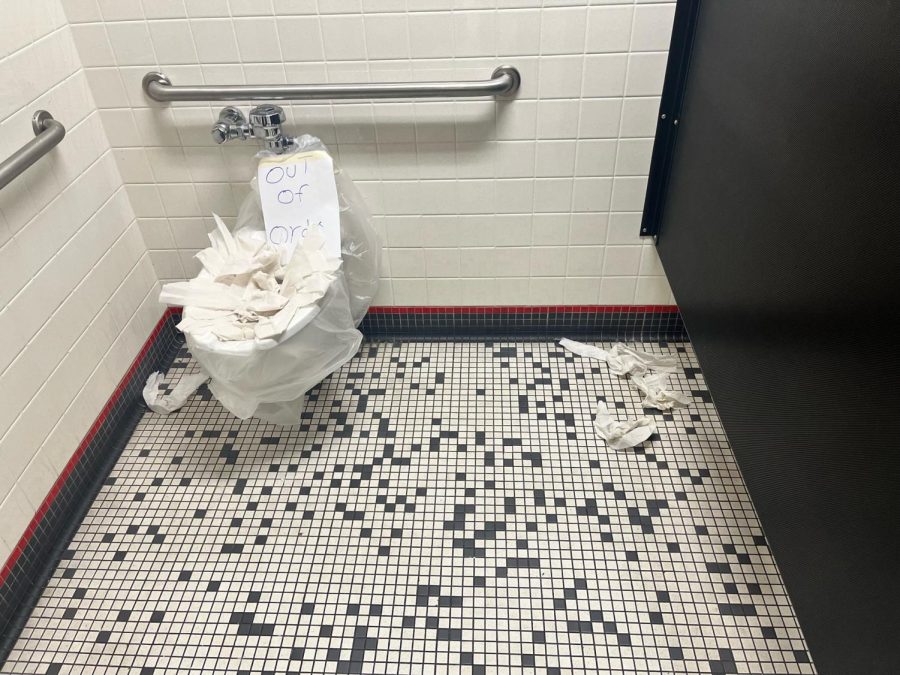 Toilet filth found in upper J bathroom