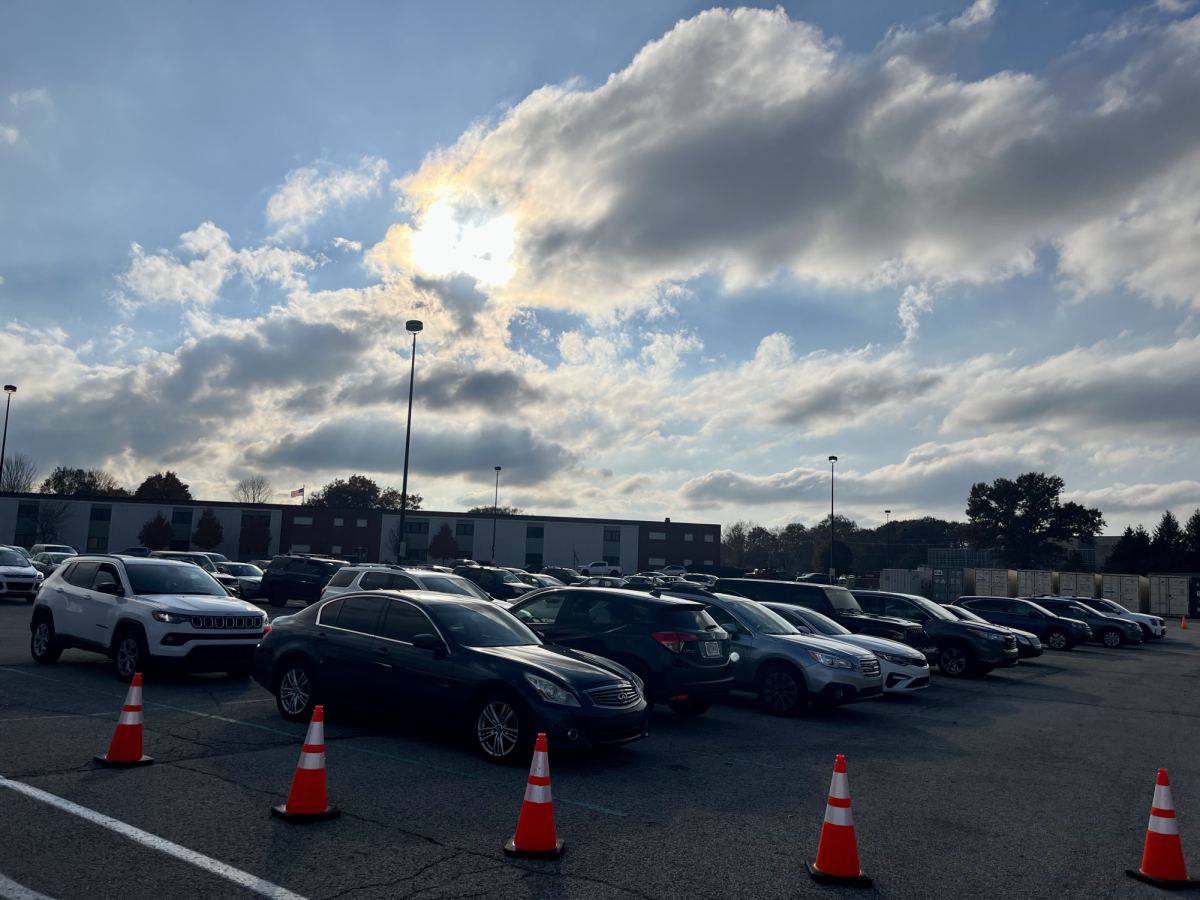 The senior parking lot is located on the West side of the building. While it offers more parking spots and a shorter walk to the building, it is overcrowded by the student drop-off lane, which seniors disapprove of.