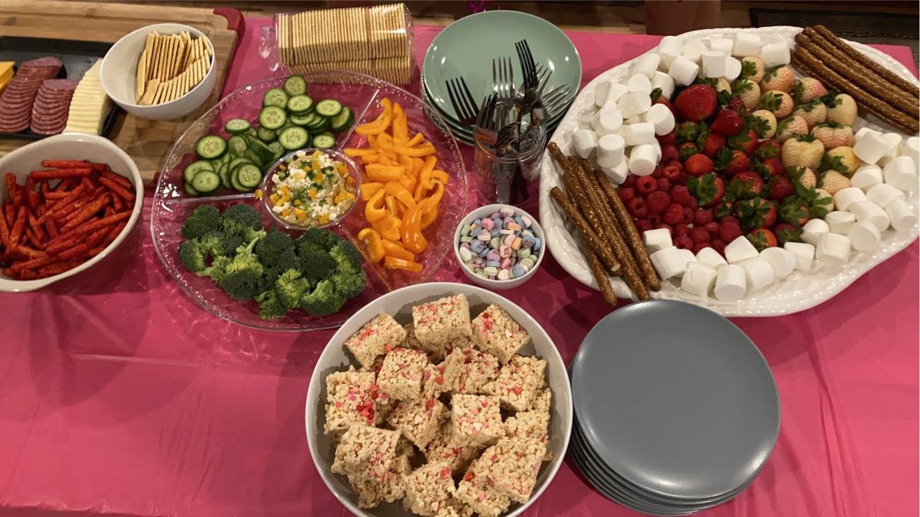 'Galentine's Day' participants bring food to celebrate their friendships. Foods varied from sweet to savory.