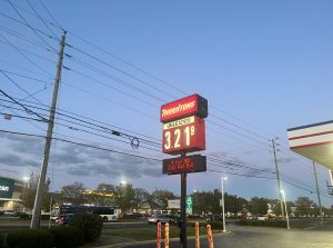 Thornton's 86th street location's gas prices raise daily. Prices were below $3 in March. 
