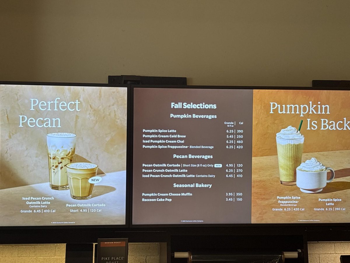 Starbucks in Nora releases their fall menu. 