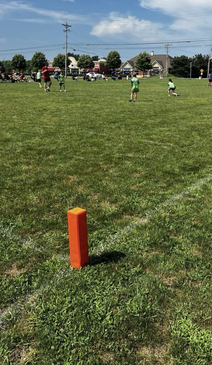Jackson Giegerich referees flag football game at I9 sports.