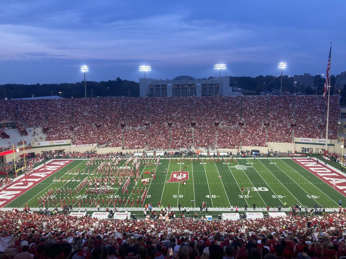 A sold out crowd gathers to watch a home game at Memorial Stadium.