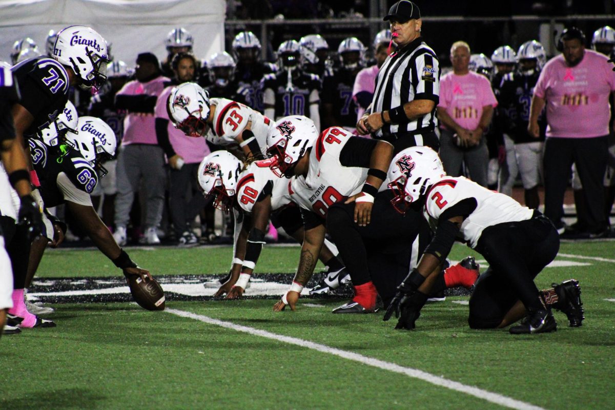 The North Central Panthers line up to the start the third quarter, in hopes of coming back to end the game in victory over the Ben Davis Giants. “We are playing so much better than at the start of the season. Now we just have to put it all together,” Coach Collin Coffer said.