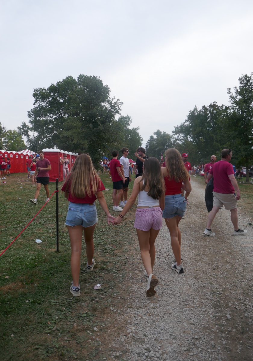 Students attending Indiana University football game