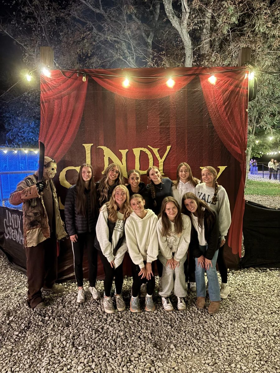 The girls cross country team at Indy Scream Park as one of their fun fall break activities