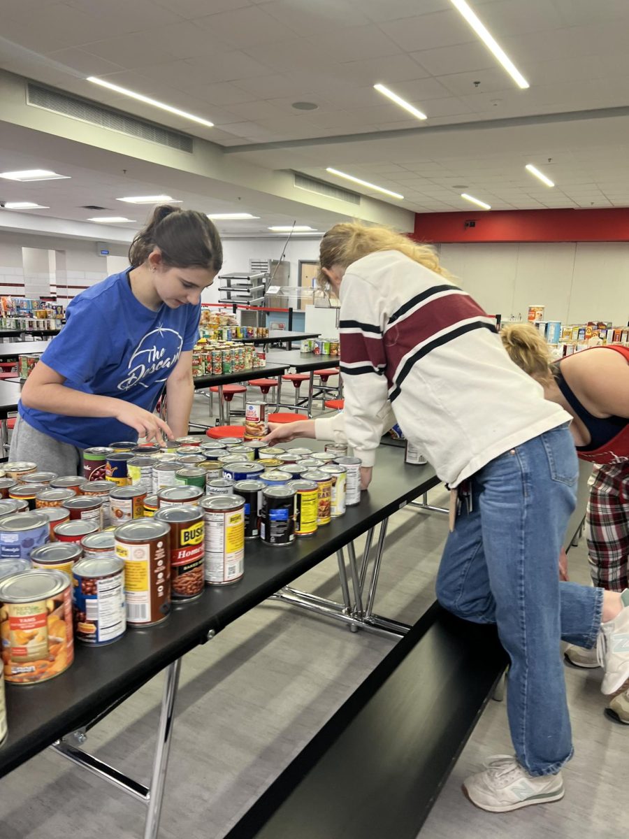 Junior Mavis Cropp volunteering at the food drive on Saturday. North Central's Key Club organizes an annual food and hygiene product drive serving over 200 families. 