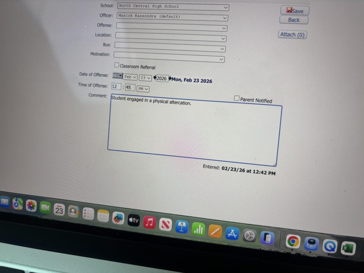 Teacher, Suzanne Williams writes a referral for students who have been fighting. The repercussions for fighting for many students at North central result in written up referrals and sometimes even bigger consequences such as suspension or expulsion.

