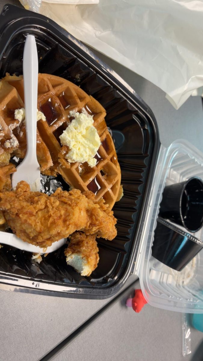 Chicken and waffles made by JELCC light cafe. The Cafe reopened Jan. 15 this year.